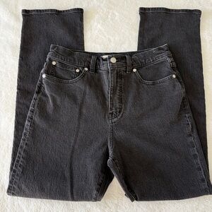Madewell Washed Black High-Rise Straight Jeans